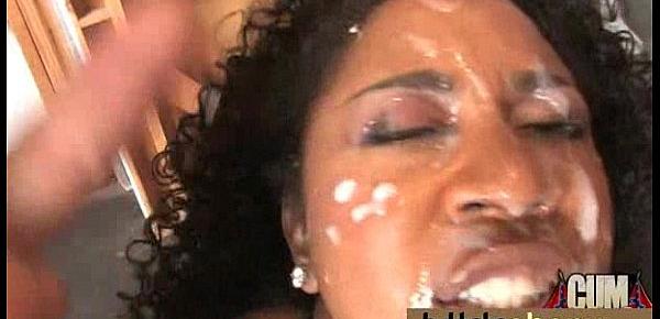  Ebony girl gang banged and covered in cum 2